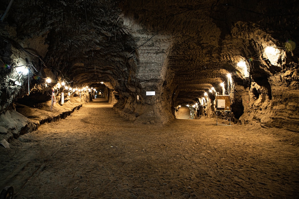 A split within the permafrost tunnel.