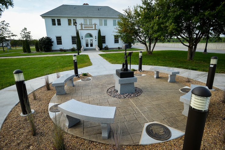 The Fallen Heroes Memorial at Camp Ashland, Neb., now stands outside Memorial Hall near banks of the Platte River.