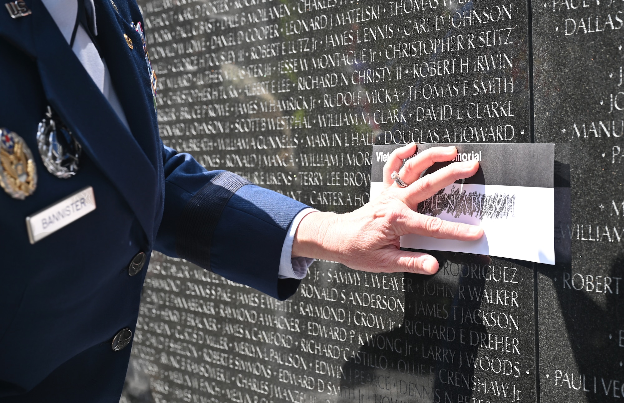 Secretary of the Air Force Frank Kendall visits the Vietnam War Memorial, Washington D.C., March 29, 2023. (U.S. Air Force photo by Staff Sgt. Chad Trujillo)