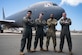 U.S. Air Force Airmen assigned to the 605th Aircraft Maintenance Squadron, pose for a photo during a Bomber Task Force mission at the Henry E. Rohlsen Airport in Saint Croix, U.S. Virgin Islands, March 24, 2023. This mission is another example of accelerating KC-46A Pegasus employment and building interoperability with partner nations while enabling the capability to execute strategic deterrence. As a force multiplier, the KC-46 provides lethality and additional options to project and connect the Joint Force, while extending the operational reach of airpower. (U.S. Air Force photo by Senior Airman Sergio Avalos)