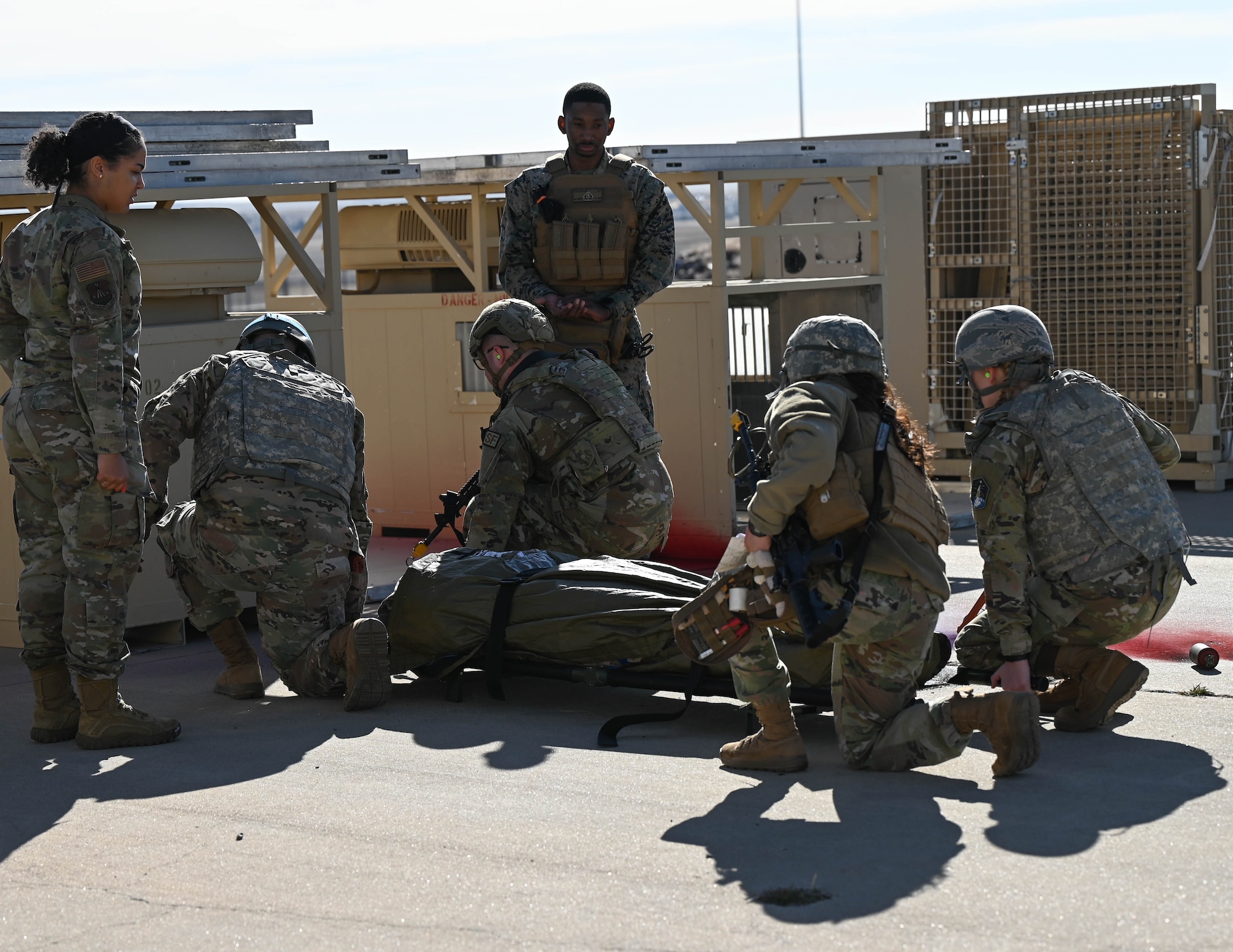 Airmen transport patient