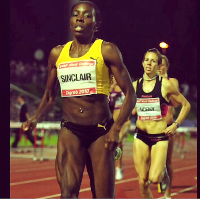 Kenia Sinclair competes at the 2010 International Association of Athletics Federations World Challenge in Zagreb, Croatia, Sept. 1, 2010. After a successful running career, competing in four Olympics and events around the world, now Senior Airman Sinclair, joined the U.S. Air Force in 2020 to give back to her country. (U.S. Air Force courtesy photo)