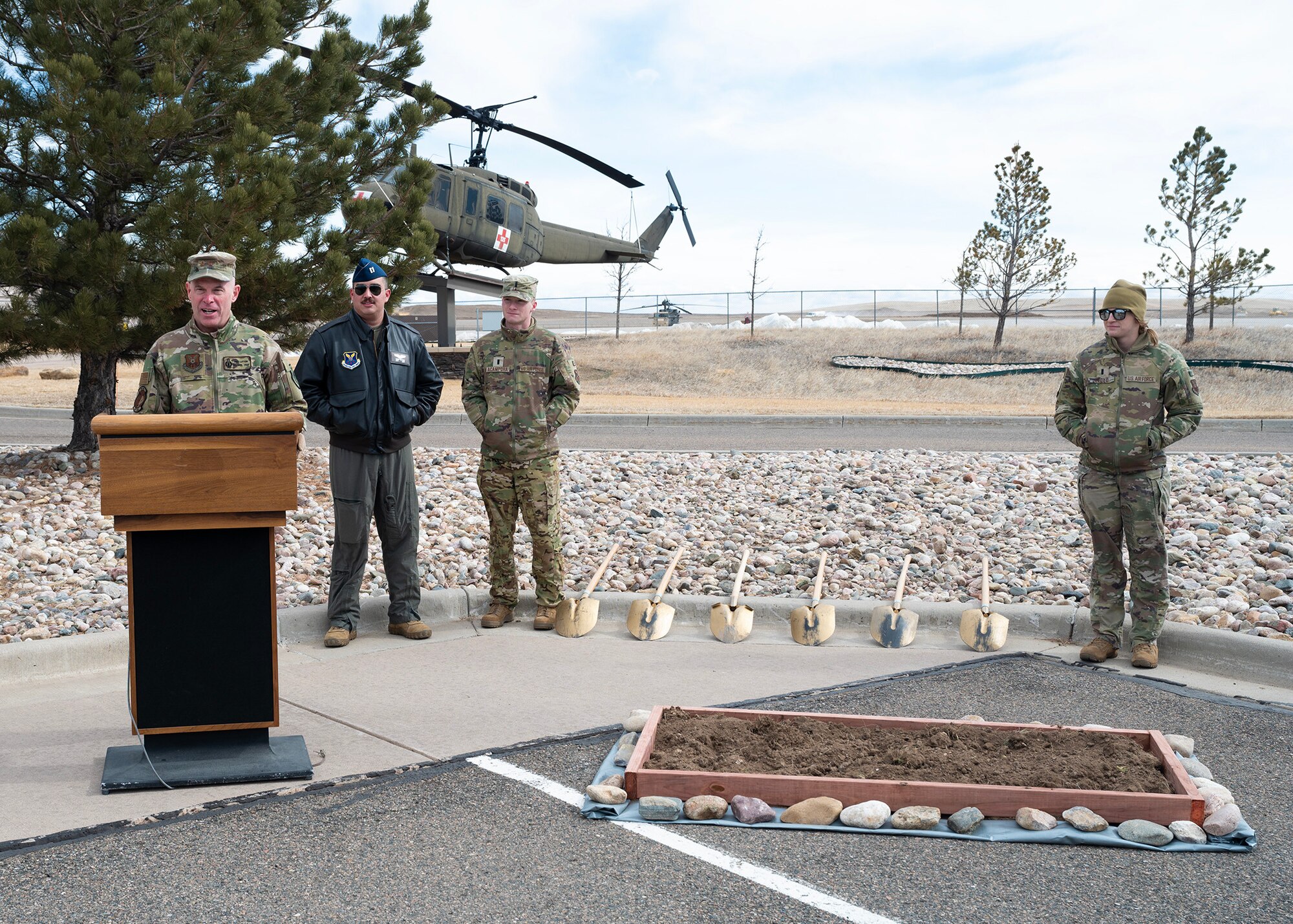 Lt. Col. Cas Smith speaks to a crowd