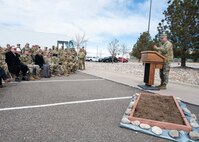 Col. Himes speaks to a crowd