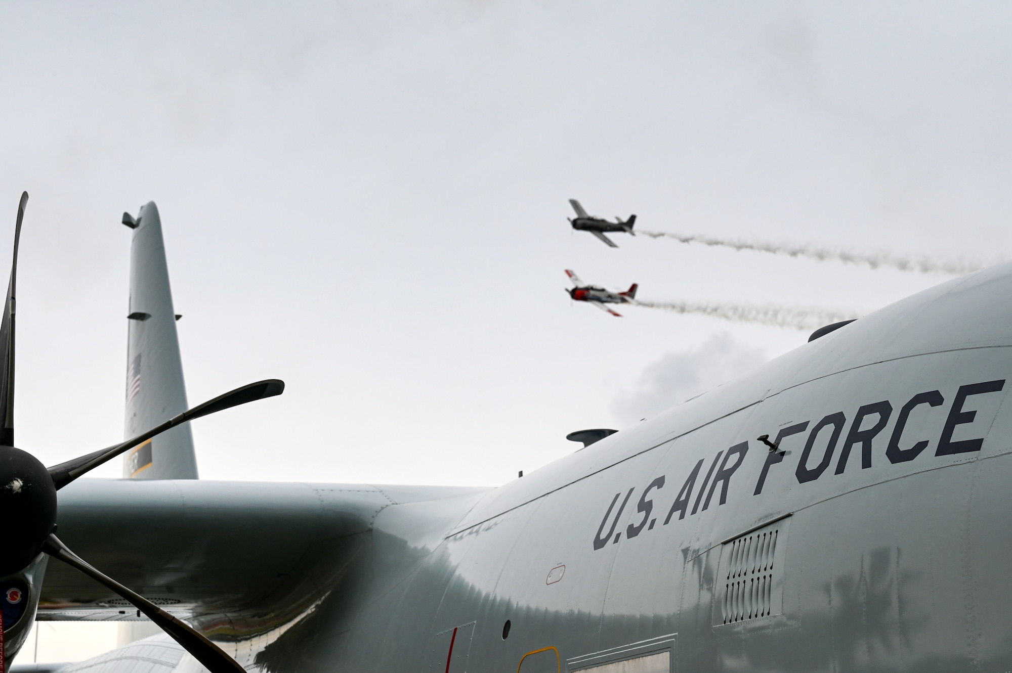 The Trojan Phlyers perform during the 2023 Thunder Over the Sound Air and Space Show at Keesler Air Force Base, Mississippi, April 29, 2023.