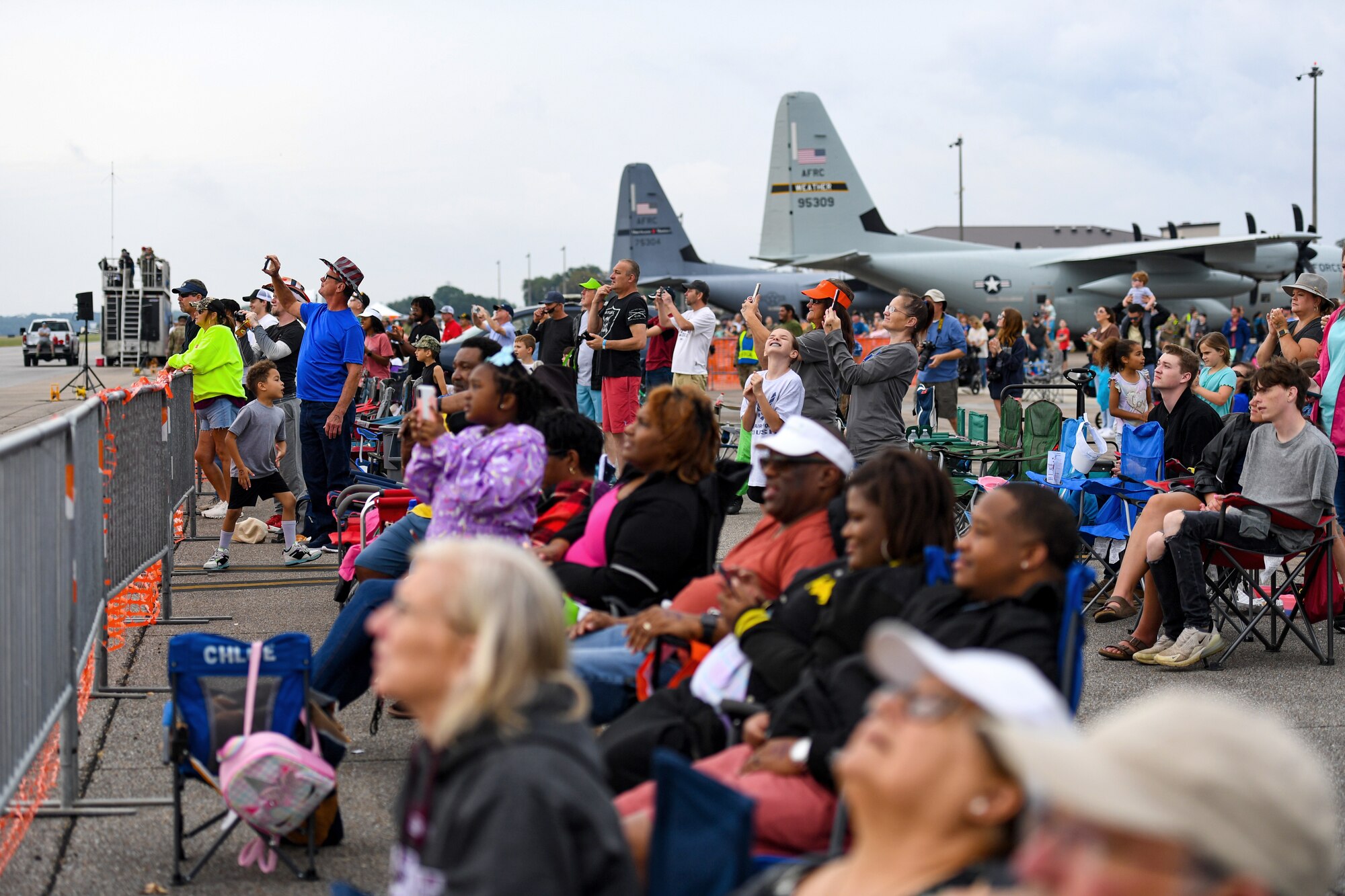 Spectators gather for the 2023 Thunder Over the Sound Air and Space Show at Keesler Air Force Base, Mississippi, April 29, 2023.