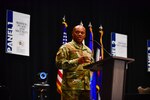 Senior Enlisted Advisor Tony Whitehead, the SEA to the chief of the National Guard Bureau, provides opening remarks on leveraging enlisted force in the State Partnership Program during the annual SPP conference in Denver April 18, 2023. This year marks the 30th anniversary of the National Guard-led program, which has 88 partnerships in 100 nations.
