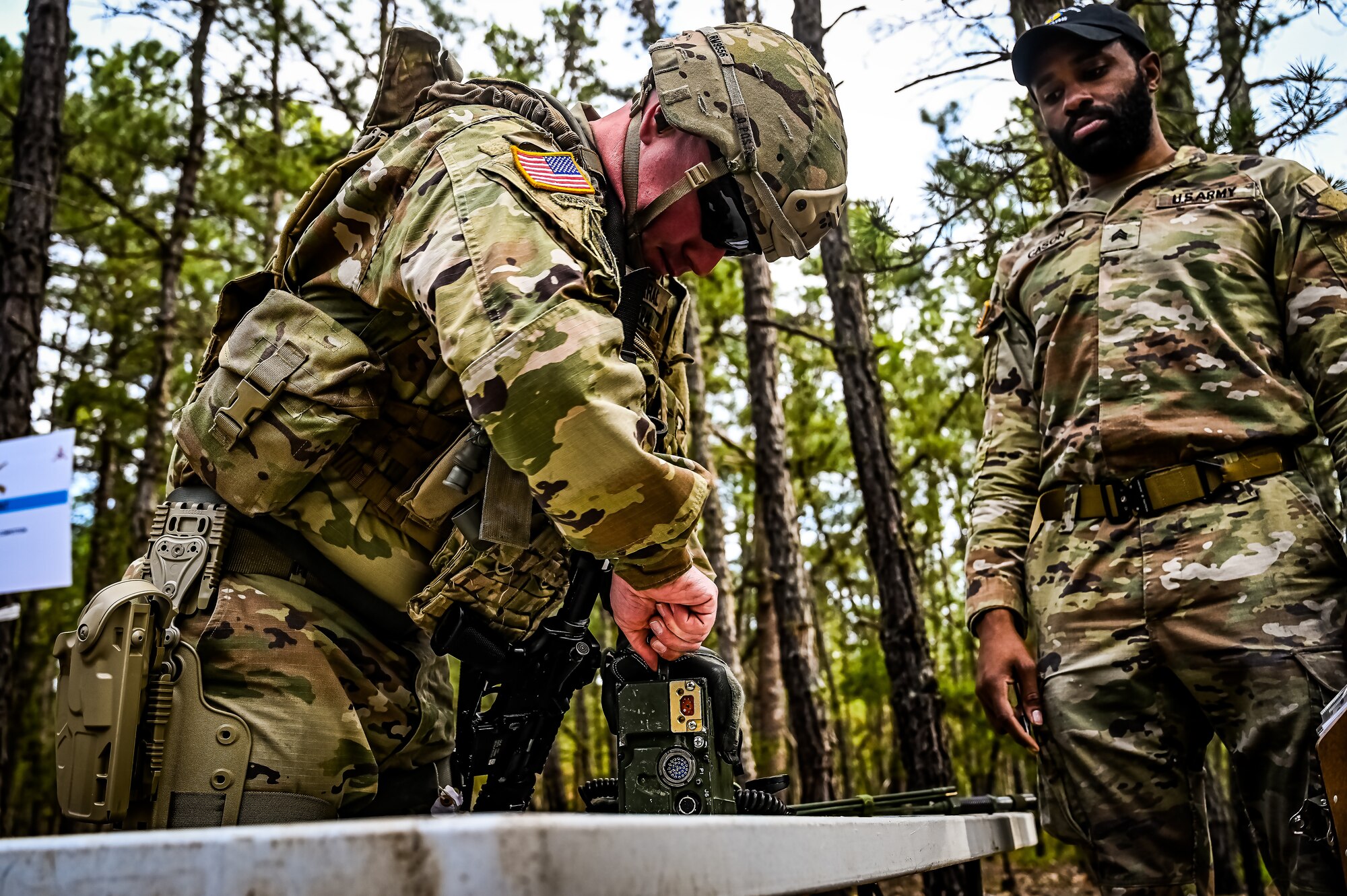U.S. Army Soldiers with the New Jersey Army National Guard participate in the Best Warrior Competition on 26 April, 2023 at Joint Base McGuire-Dix-Lakehurst, N.J. The Army National Guard’s BWC is a physically and mentally challenging three-day competition that tests competitors on a variety of technical and tactical skills sets. Competitors employ a range of skills relevant to today’s operating environment, including physical endurance, land navigation, marksmanship, weapons skills, and overall combat readiness.