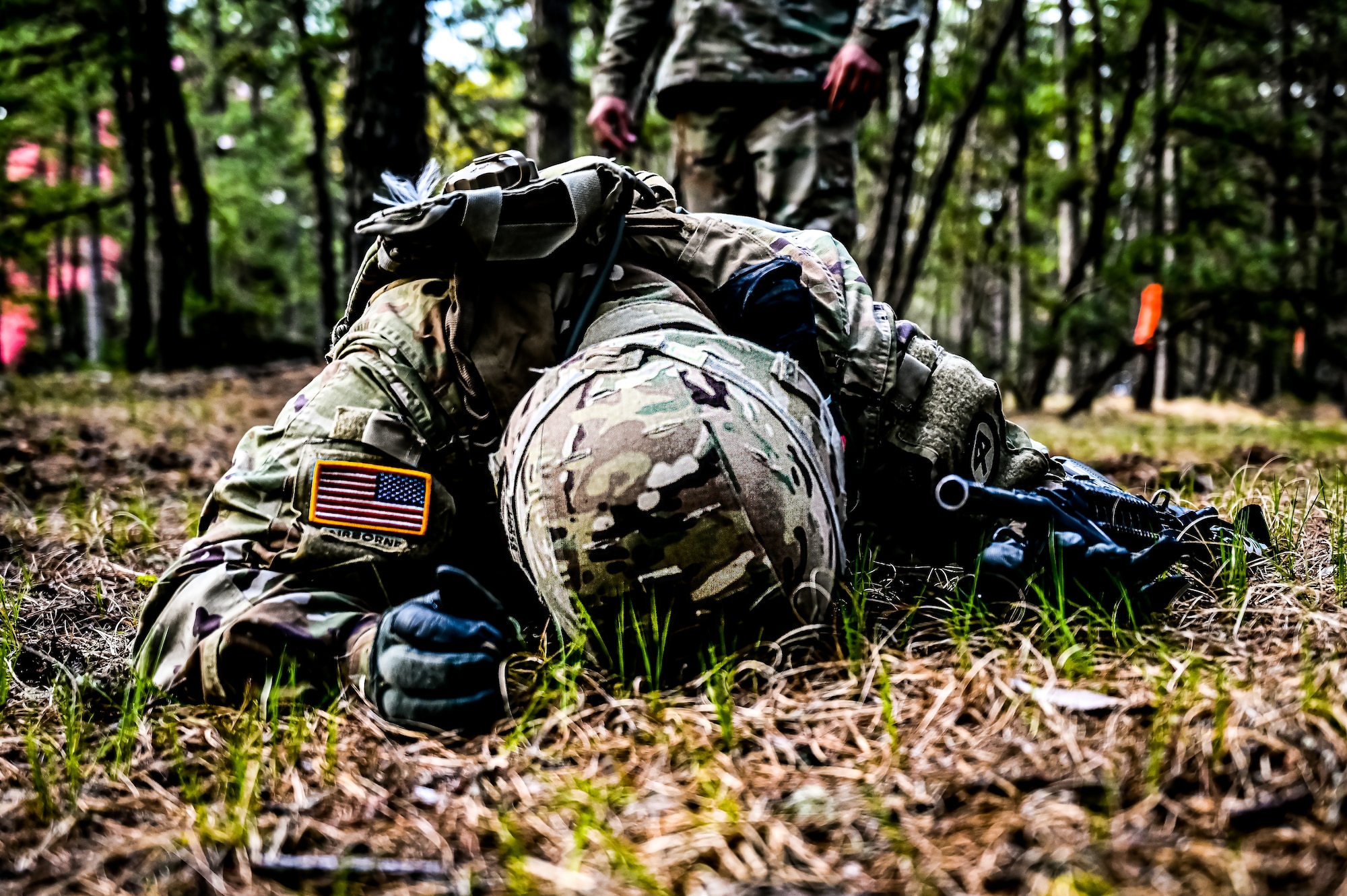 U.S. Army Soldiers with the New Jersey Army National Guard participate in the Best Warrior Competition on 26 April, 2023 at Joint Base McGuire-Dix-Lakehurst, N.J. The Army National Guard’s BWC is a physically and mentally challenging three-day competition that tests competitors on a variety of technical and tactical skills sets. Competitors employ a range of skills relevant to today’s operating environment, including physical endurance, land navigation, marksmanship, weapons skills, and overall combat readiness.