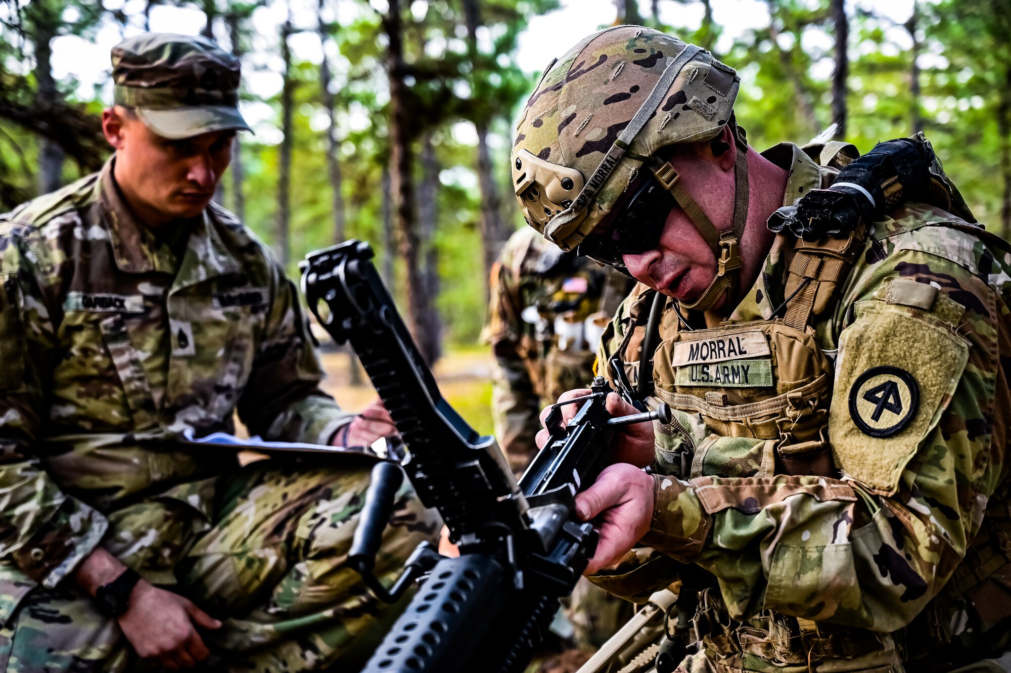 U.S. Army Soldiers with the New Jersey Army National Guard participate in the Best Warrior Competition on 26 April, 2023 at Joint Base McGuire-Dix-Lakehurst, N.J. The Army National Guard’s BWC is a physically and mentally challenging three-day competition that tests competitors on a variety of technical and tactical skills sets. Competitors employ a range of skills relevant to today’s operating environment, including physical endurance, land navigation, marksmanship, weapons skills, and overall combat readiness.