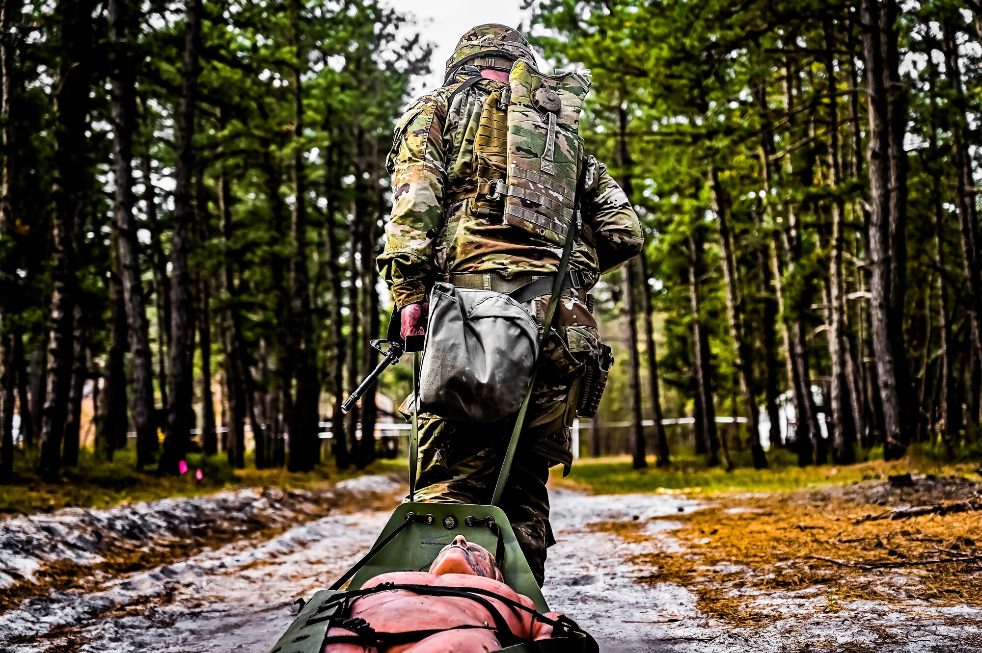 U.S. Army Soldiers with the New Jersey Army National Guard participate in the Best Warrior Competition on 26 April, 2023 at Joint Base McGuire-Dix-Lakehurst, N.J. The Army National Guard’s BWC is a physically and mentally challenging three-day competition that tests competitors on a variety of technical and tactical skills sets. Competitors employ a range of skills relevant to today’s operating environment, including physical endurance, land navigation, marksmanship, weapons skills, and overall combat readiness.
