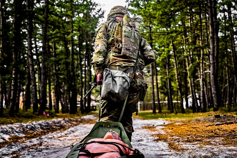 U.S. Army Soldiers with the New Jersey Army National Guard participate in the Best Warrior Competition on 26 April, 2023 at Joint Base McGuire-Dix-Lakehurst, N.J. The Army National Guard’s BWC is a physically and mentally challenging three-day competition that tests competitors on a variety of technical and tactical skills sets. Competitors employ a range of skills relevant to today’s operating environment, including physical endurance, land navigation, marksmanship, weapons skills, and overall combat readiness.