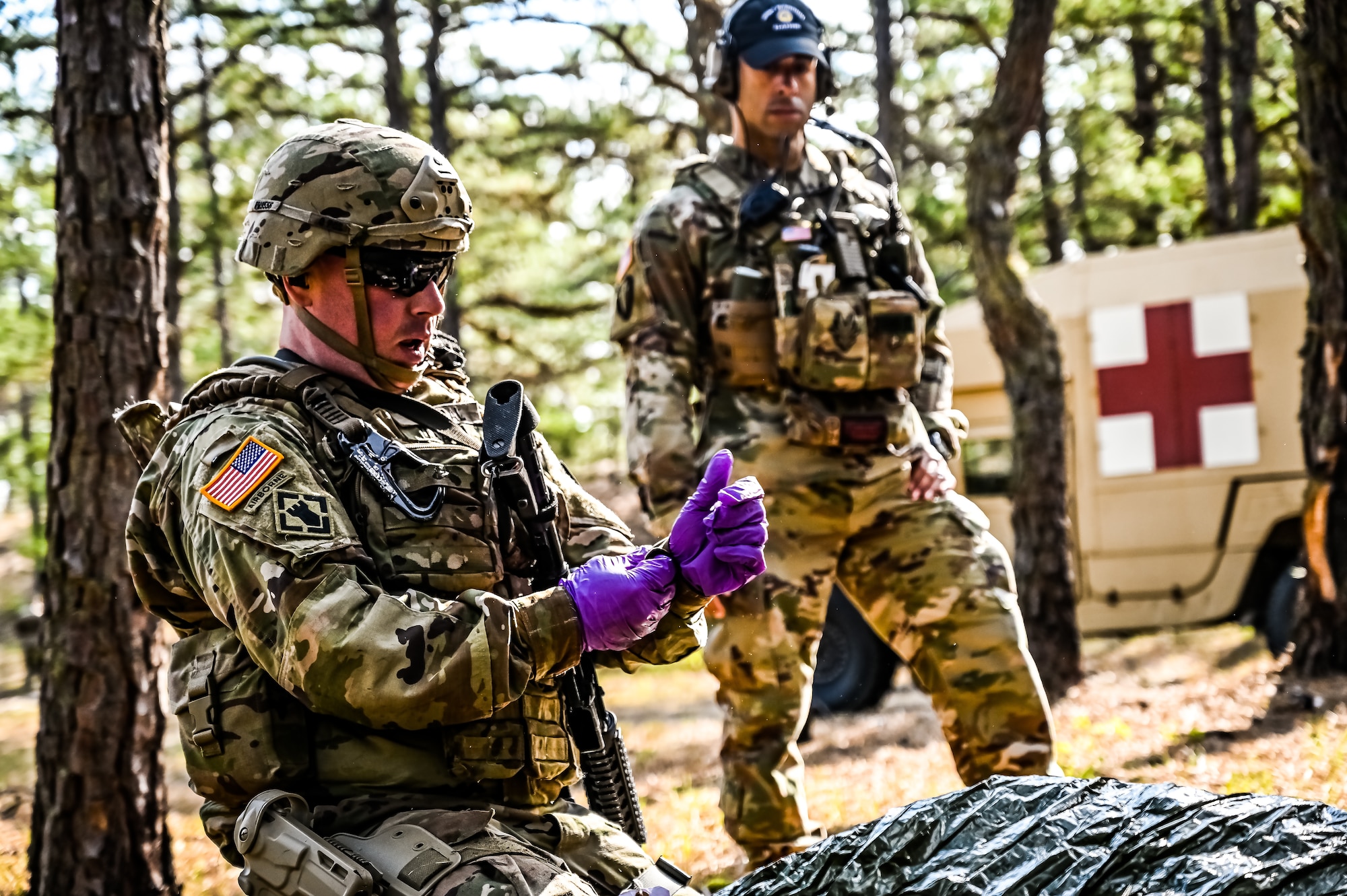 U.S. Army Soldiers with the New Jersey Army National Guard participate in the Best Warrior Competition on 26 April, 2023 at Joint Base McGuire-Dix-Lakehurst, N.J. The Army National Guard’s BWC is a physically and mentally challenging three-day competition that tests competitors on a variety of technical and tactical skills sets. Competitors employ a range of skills relevant to today’s operating environment, including physical endurance, land navigation, marksmanship, weapons skills, and overall combat readiness.
