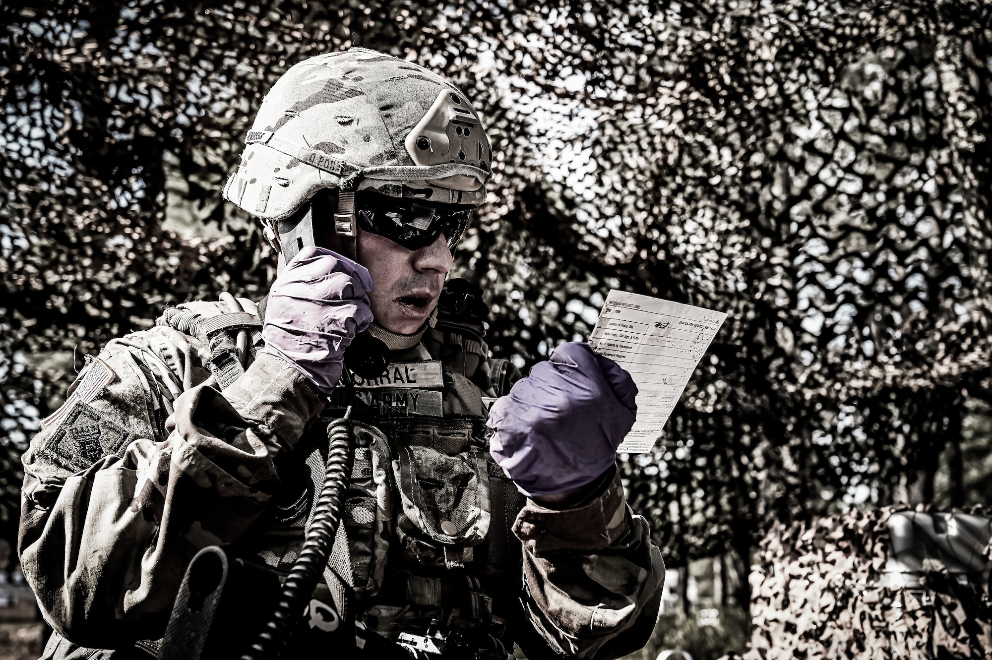 U.S. Army Soldiers with the New Jersey Army National Guard participate in the Best Warrior Competition on 26 April, 2023 at Joint Base McGuire-Dix-Lakehurst, N.J. The Army National Guard’s BWC is a physically and mentally challenging three-day competition that tests competitors on a variety of technical and tactical skills sets. Competitors employ a range of skills relevant to today’s operating environment, including physical endurance, land navigation, marksmanship, weapons skills, and overall combat readiness.
