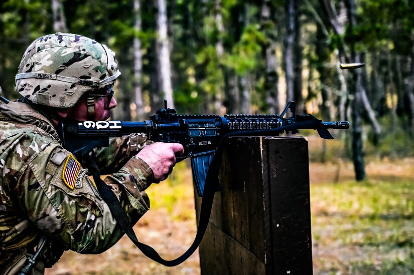 U.S. Army Soldiers with the New Jersey Army National Guard participate in the Best Warrior Competition on 26 April, 2023 at Joint Base McGuire-Dix-Lakehurst, N.J. The Army National Guard’s BWC is a physically and mentally challenging three-day competition that tests competitors on a variety of technical and tactical skills sets. Competitors employ a range of skills relevant to today’s operating environment, including physical endurance, land navigation, marksmanship, weapons skills, and overall combat readiness.