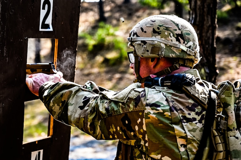 U.S. Army Soldiers with the New Jersey Army National Guard participate in the Best Warrior Competition on 26 April, 2023 at Joint Base McGuire-Dix-Lakehurst, N.J. The Army National Guard’s BWC is a physically and mentally challenging three-day competition that tests competitors on a variety of technical and tactical skills sets. Competitors employ a range of skills relevant to today’s operating environment, including physical endurance, land navigation, marksmanship, weapons skills, and overall combat readiness.