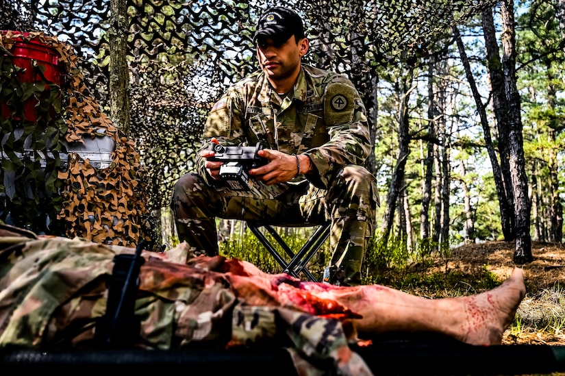 U.S. Army Soldiers with the New Jersey Army National Guard participate in the Best Warrior Competition on 26 April, 2023 at Joint Base McGuire-Dix-Lakehurst, N.J. The Army National Guard’s BWC is a physically and mentally challenging three-day competition that tests competitors on a variety of technical and tactical skills sets. Competitors employ a range of skills relevant to today’s operating environment, including physical endurance, land navigation, marksmanship, weapons skills, and overall combat readiness.
