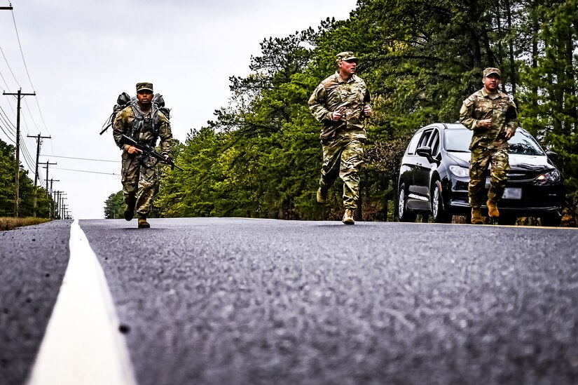 U.S. Army Soldiers with the New Jersey Army National Guard participate in the Best Warrior Competition on 26 April, 2023 at Joint Base McGuire-Dix-Lakehurst, N.J. The Army National Guard’s BWC is a physically and mentally challenging three-day competition that tests competitors on a variety of technical and tactical skills sets. Competitors employ a range of skills relevant to today’s operating environment, including physical endurance, land navigation, marksmanship, weapons skills, and overall combat readiness.