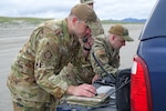 Three members of the Western Air Defense Sector's 225th Air Defense Squadron tested the ability to execute cloud based command and control in a geographically separated location at Camp Rilea, Oregon, April 25, 2023. The WADS air battle managers, 1st Lt. Aaron DeCremer and 2nd Lt. Tyler Shoemaker, conducted a practice scramble of two F-15 fighter aircraft from the Oregon Air National Guard's 142nd Fighter Wing as part of exercise Felix Ace.