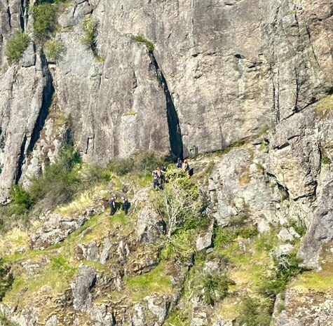 A Search and Rescue (SAR) team from Naval Air Station (NAS) Whidbey Island rescued an injured climber at the bottom of a cliff on Mt. Erie, Saturday, April 29, 2023.