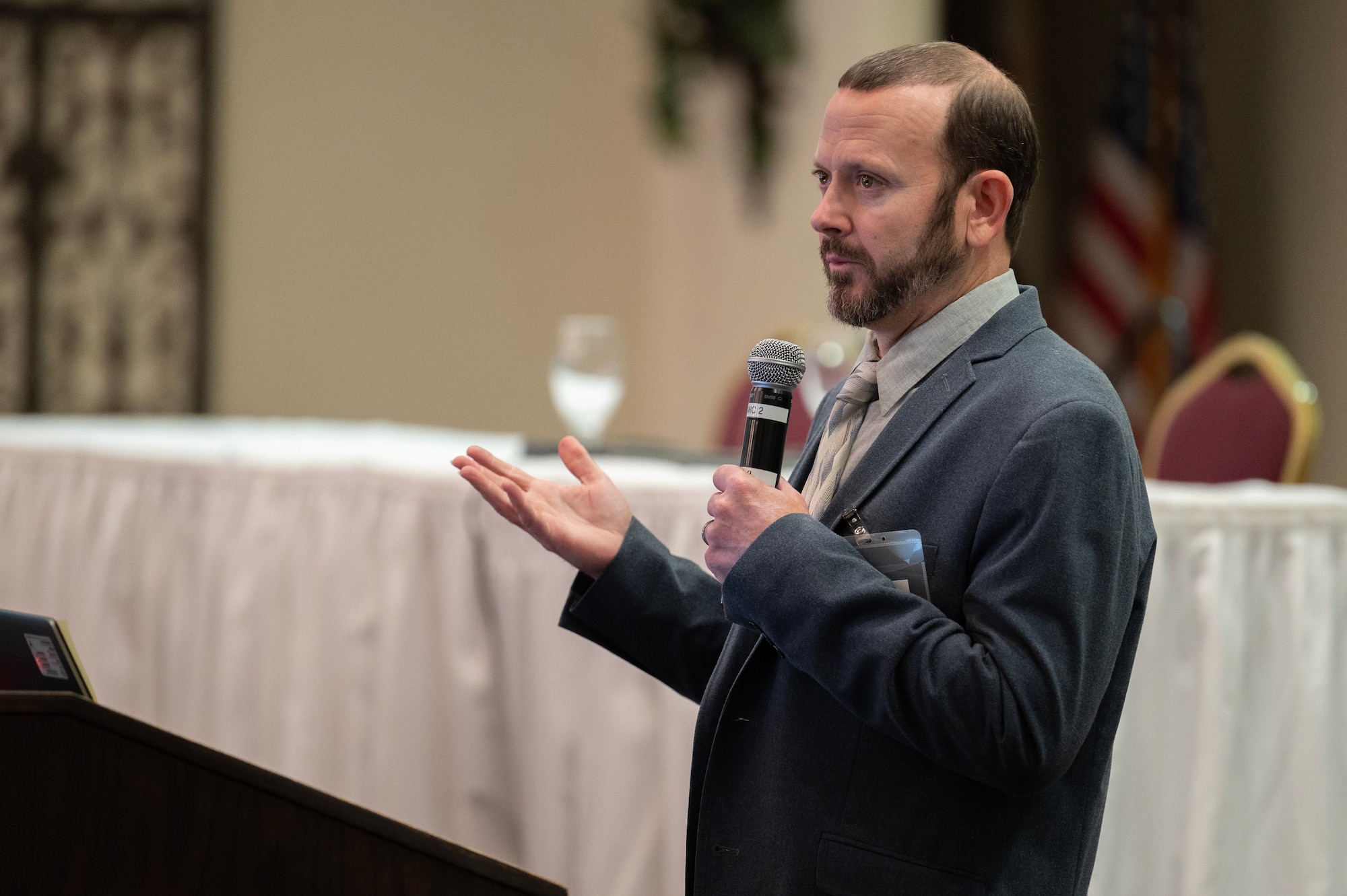 Man speaks at a digital engineering workshop
