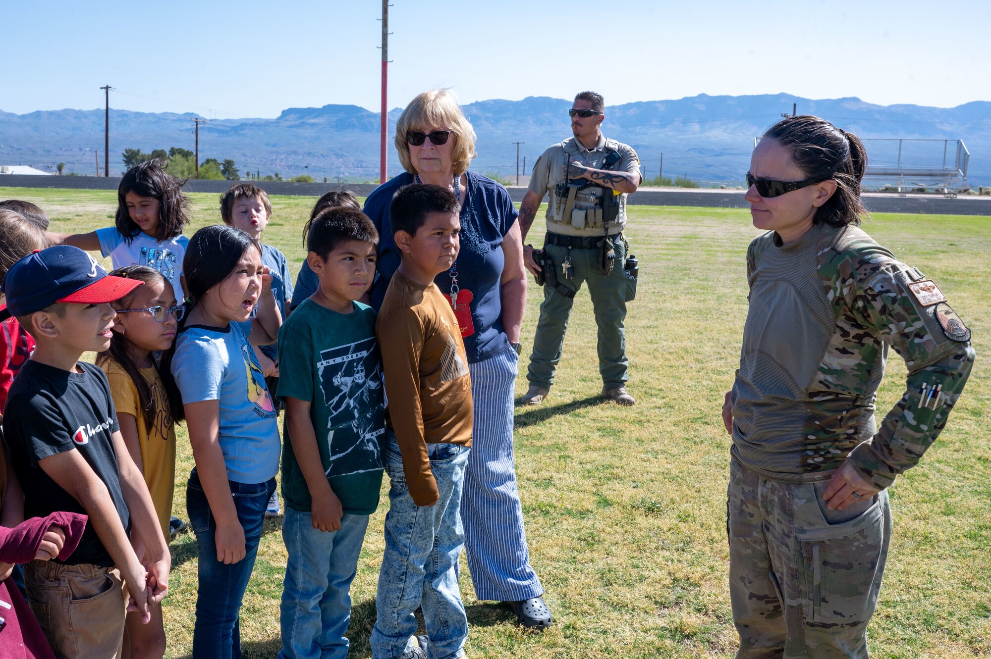 commander talks to kids