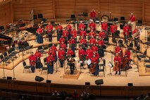 The Marine Chamber Orchestra stands at the conclusion of its performance at the Marine Band's 225th anniversary concert held in North Bethesda, Md. on April 30, 2023.

(U.S. Marine Corps photos by SSgt. Chase Baran/Released)