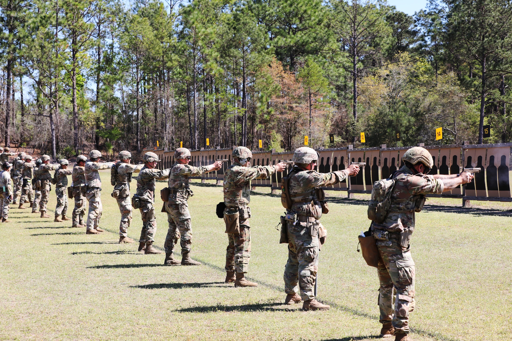 Competitors take their shots on Day Five of the 2023 U.S. Army “All Army” Small Arms Championships at Fort Benning, Ga., April 12-18, 2023.. Army and Air National Guardsmen from across the country dominated the competition.