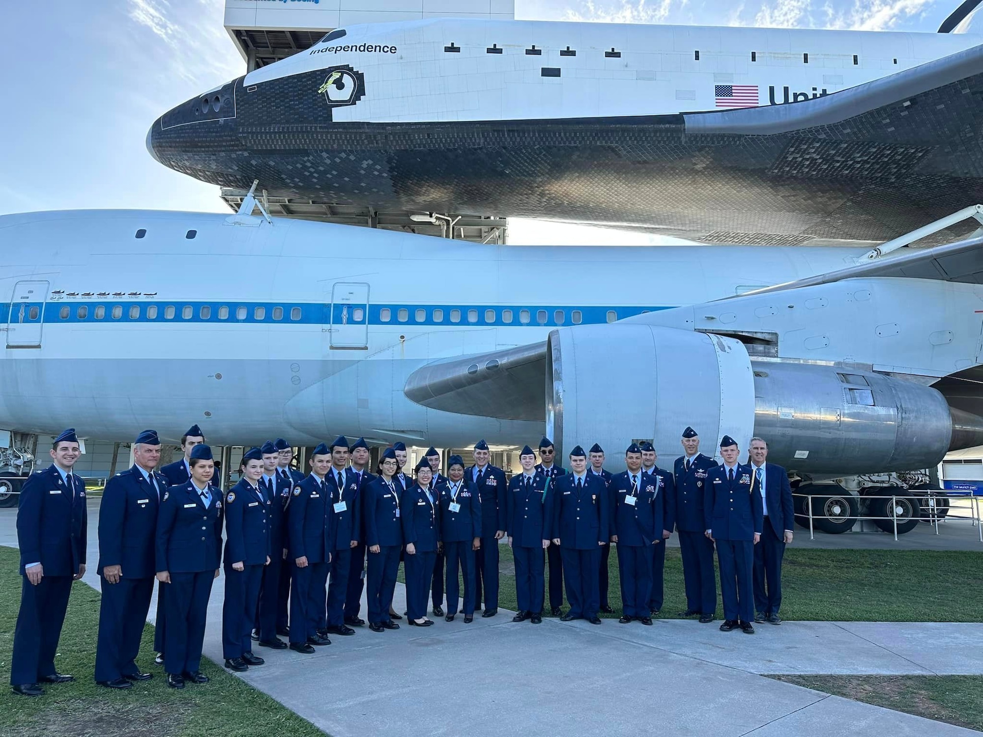Air Force Junior ROTC teams competing at StellarXplorers Nationals at the NASA Space Center in Houston, Texas, April 22, 2023.