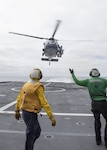 The crew of USS Cincinnati (LCS 20) executes missions with the Airborne Mine Neutralization System.