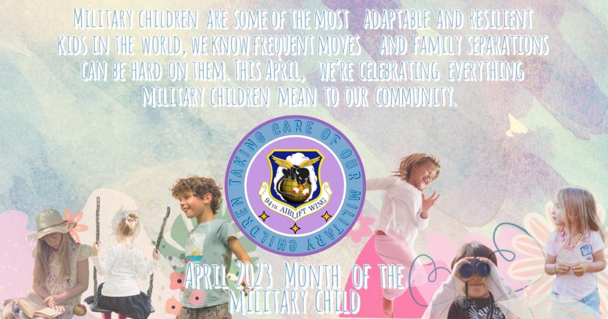 a graphic for Month of the Military Child