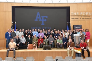 Airmen, cadets and Department of Defense partners participate in innovation training and networking exercises during the AFWERX sponsored Innovation Week event at the U.S. Air Force Academy in Colorado Springs, Colo., March 22, 2023. (U.S. Air Force photo / Kacey Napier)