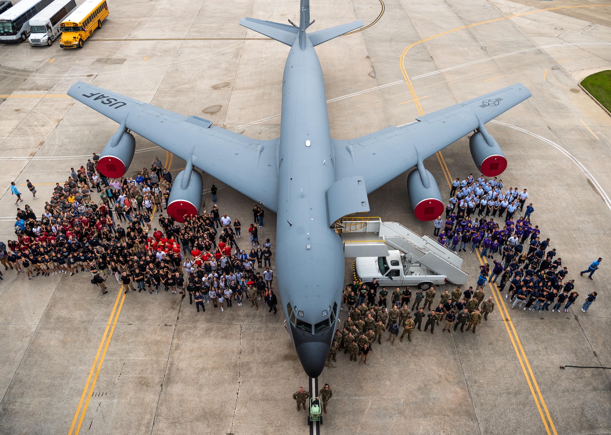 The event provided an opportunity for students to receive an interactive tour featuring static displays, exhibits, and demonstrations of MacDill's aircraft, units, and mission partners. (U.S. Air Force photo by Tech. Sgt. Alexander Cook)