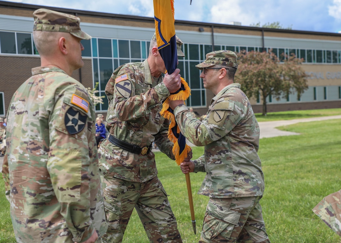 Army Col. James P. Penn assumed command of the brigade from Col. Timothy R. Starke, who had previously served as the brigade’s executive officer two tears prior to becoming the commander.