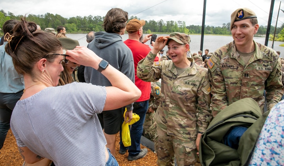 Female Army Reserve Soldier Receives Ranger Tab