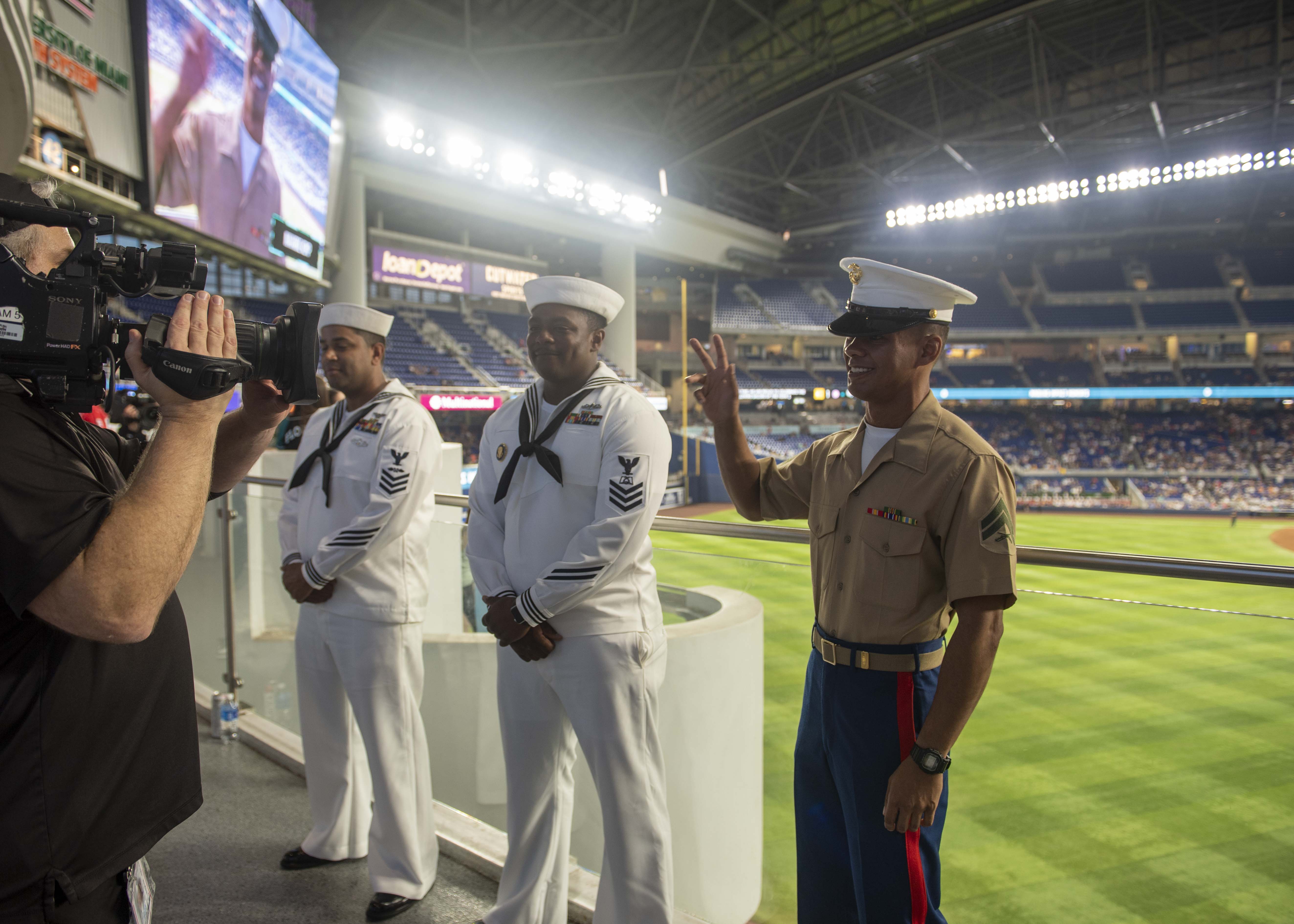Miami Marlins Host Fleet Week Service Members to a Memorable Evening at
