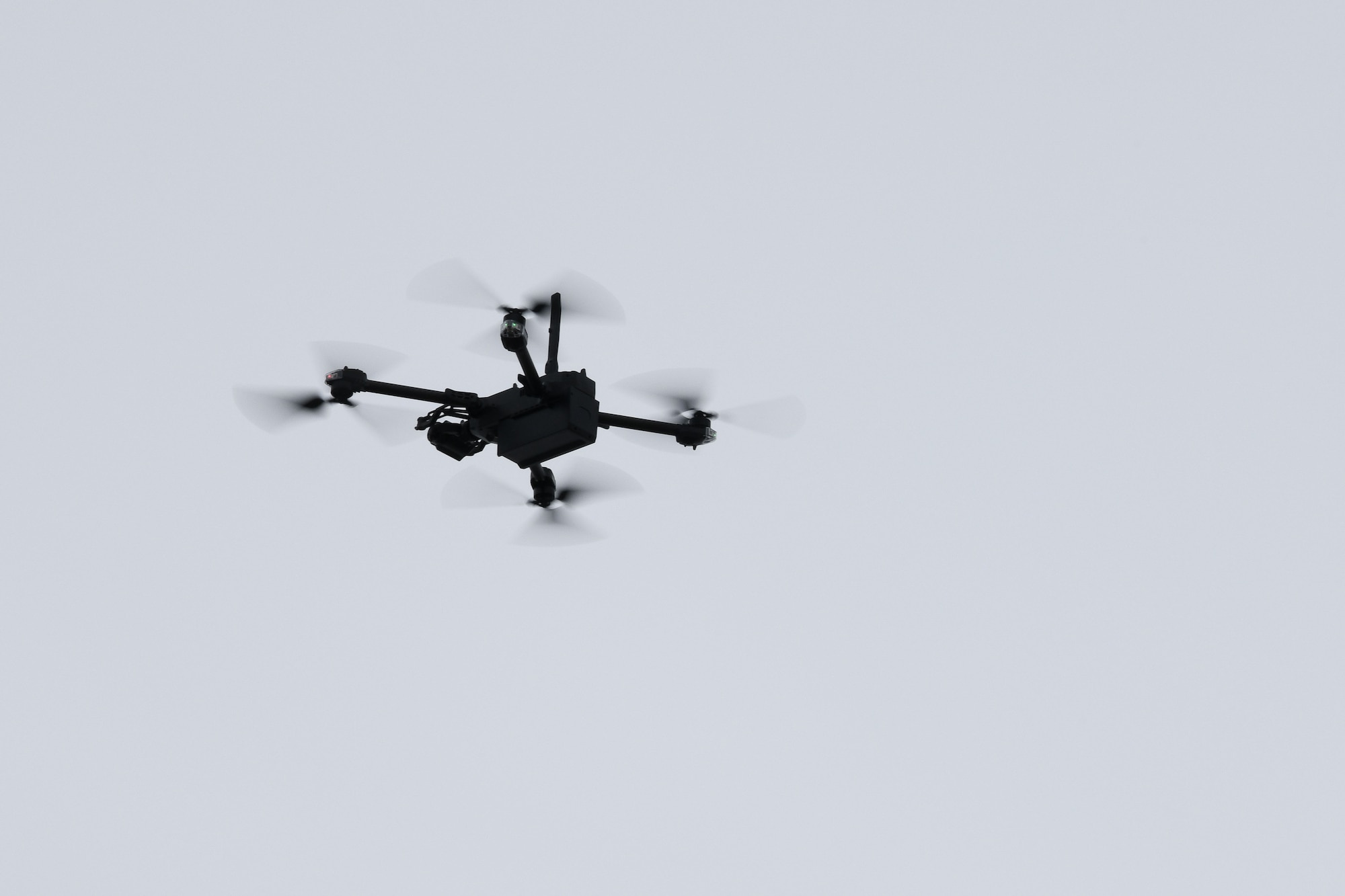 Drone flies in air