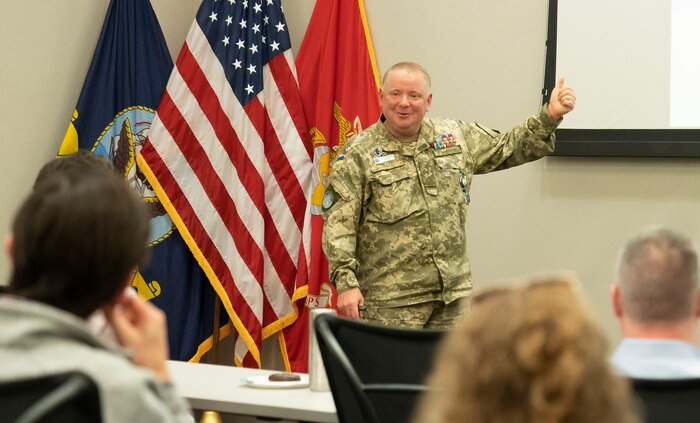 Colonel Hennadiy Kovalenko shares his story of Ukraine’s resilience and evolving strategy at the Navy Warfare Development Center.