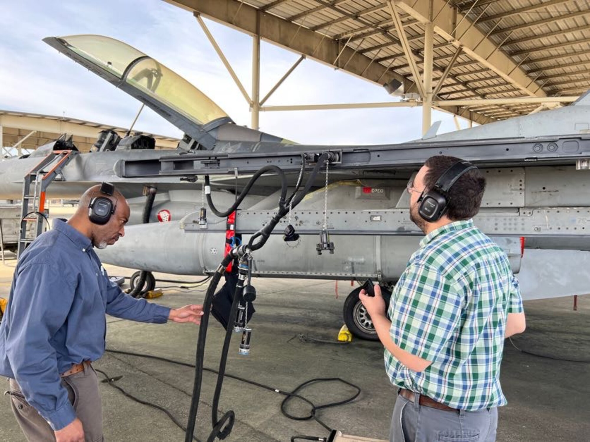 Men near aircraft