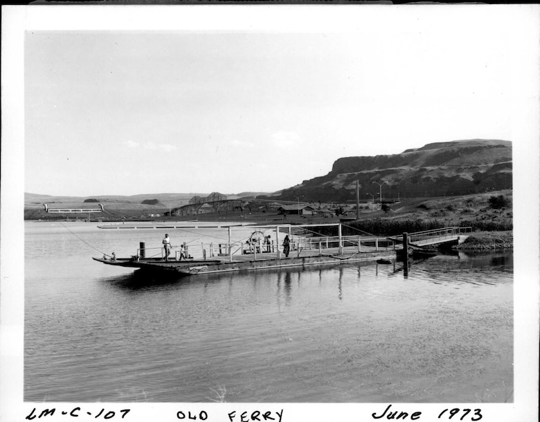Lyons Ferry, originally called Palouse Ferry, was a wooden barge rigged on an overhead cable across the river. It had no engine and relied on the current of the river to carry it back and forth. This ferry service began in 1859 and lasted until the Lower Monumental pool was raised in 1969.