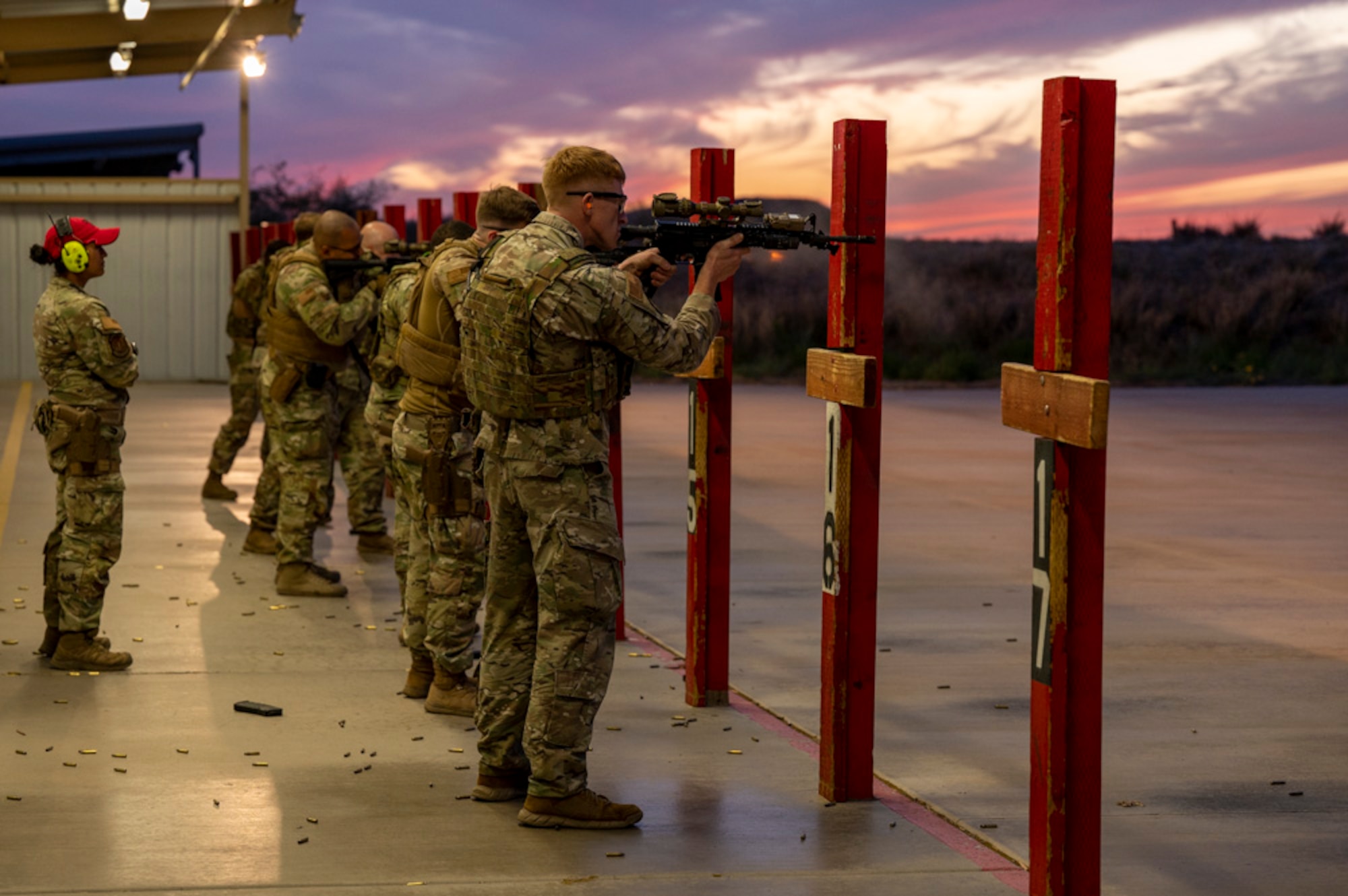 A photo of Airmen training firearms proficiency