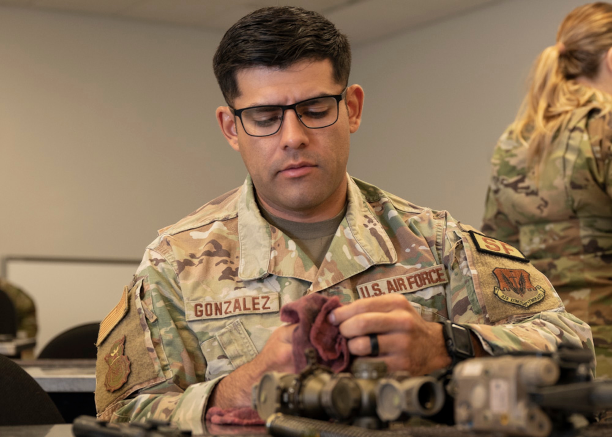 A photo of Airmen training firearms proficiency