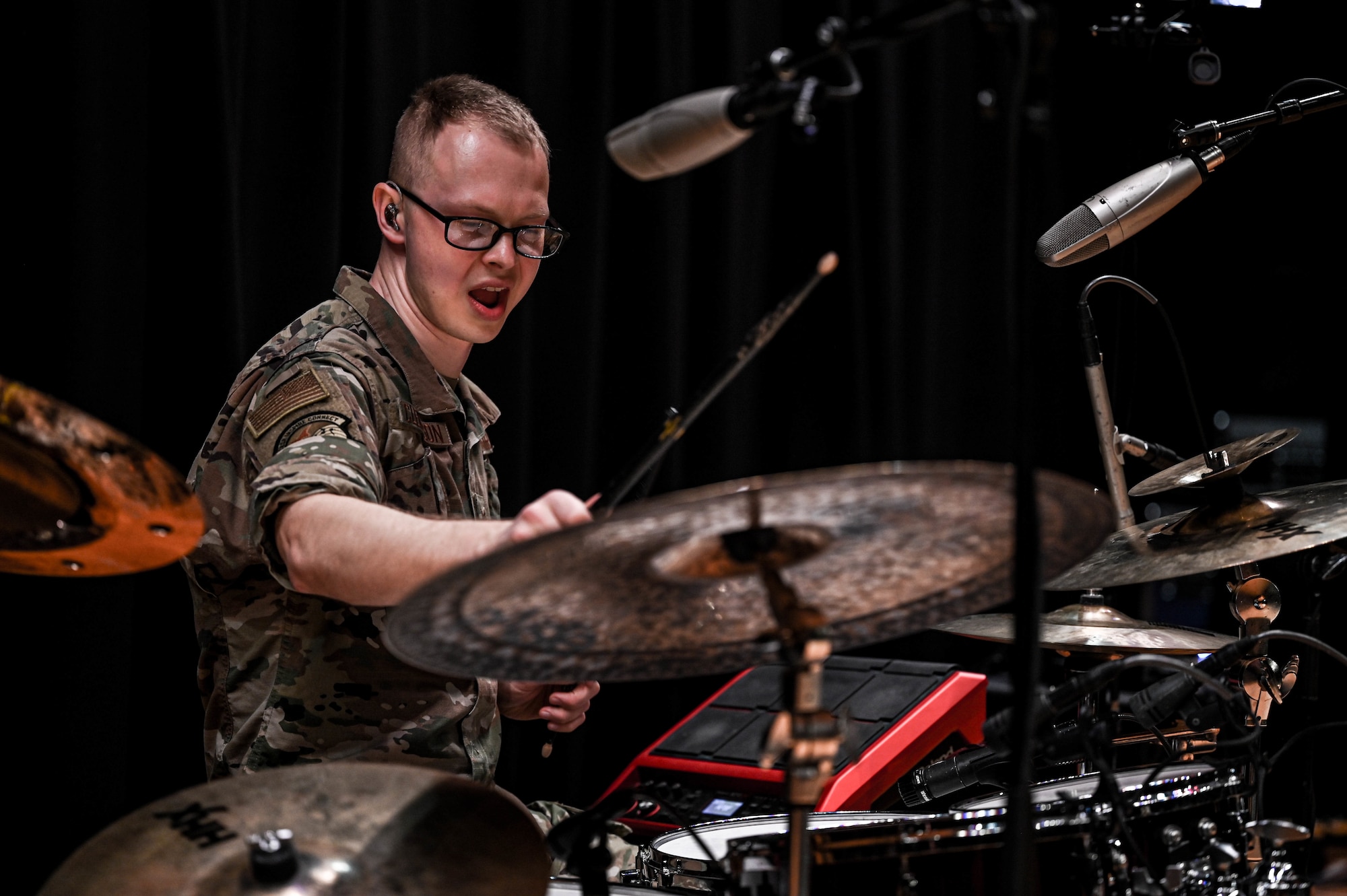 A band performs on stage