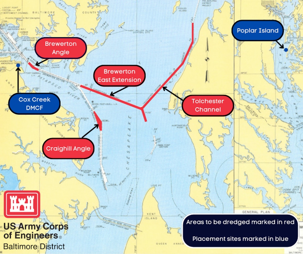 Map of Baltimore Harbor and Channels