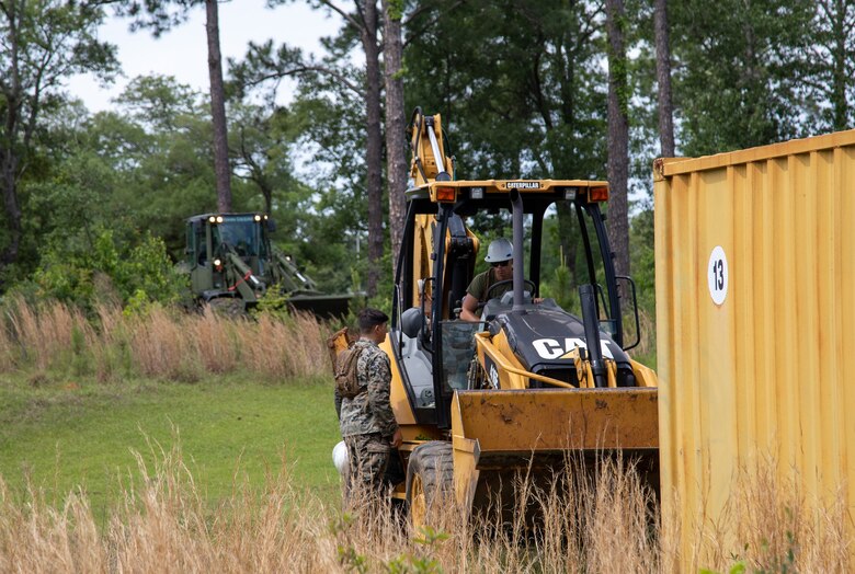 Marine Corps Logistics Base Albany worked with 8th Engineer Support Battalion from Marine Corps Base Camp Lejeune in North Carolina to construct a new endurance course at the southwest Georgia installation. The project demonstrates a commitment to camaraderie and physical fitness, and officially opened up for use on Thursday after 20 days of construction. (U.S. Marine Corps photo by Jonathan Wright)