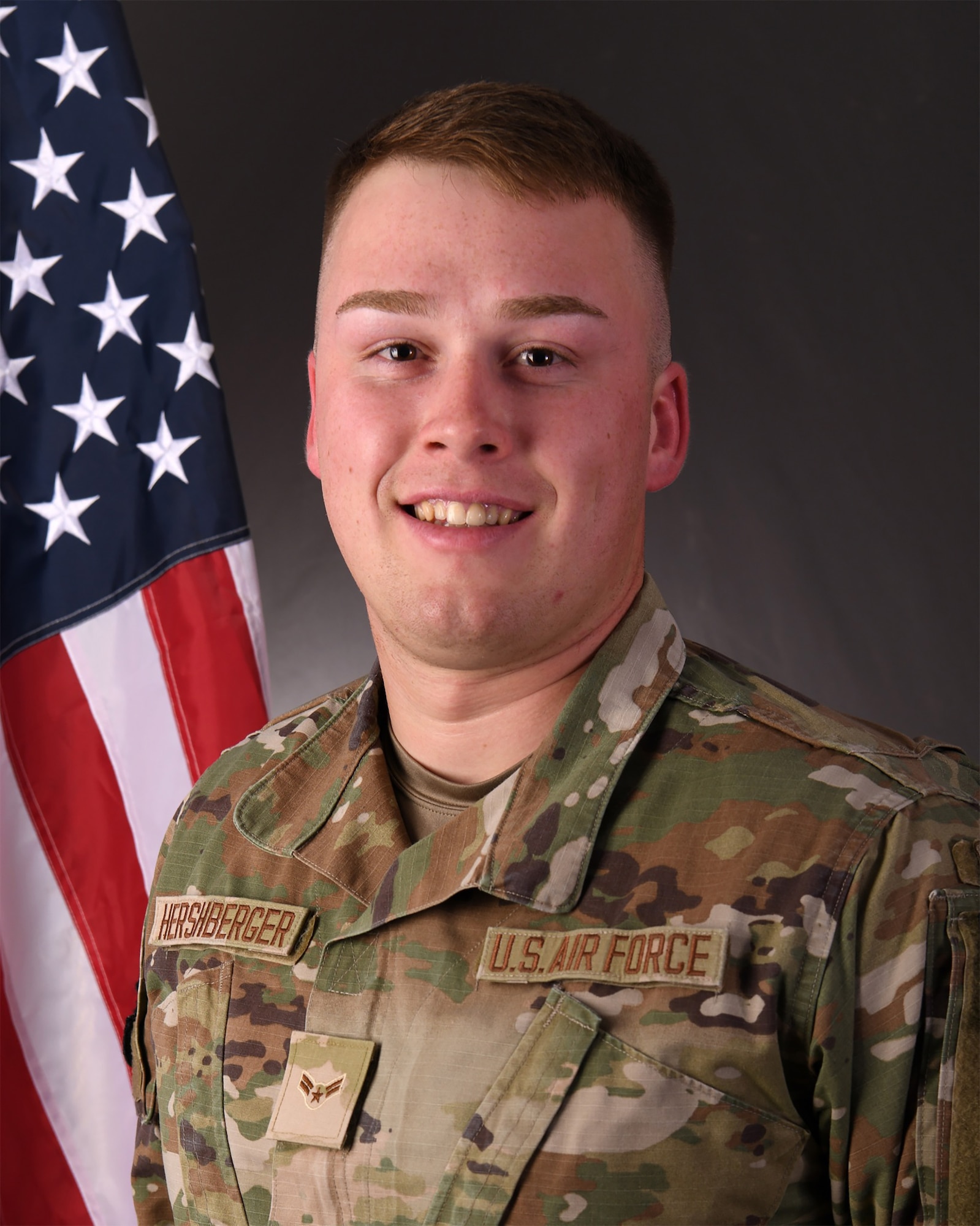 Senior Airman Reuben J. Hershberger, 445th Security Forces Squadron fire team member, is the 445th Airlift Wing Airman of the Quarter, first quarter CY 2023.