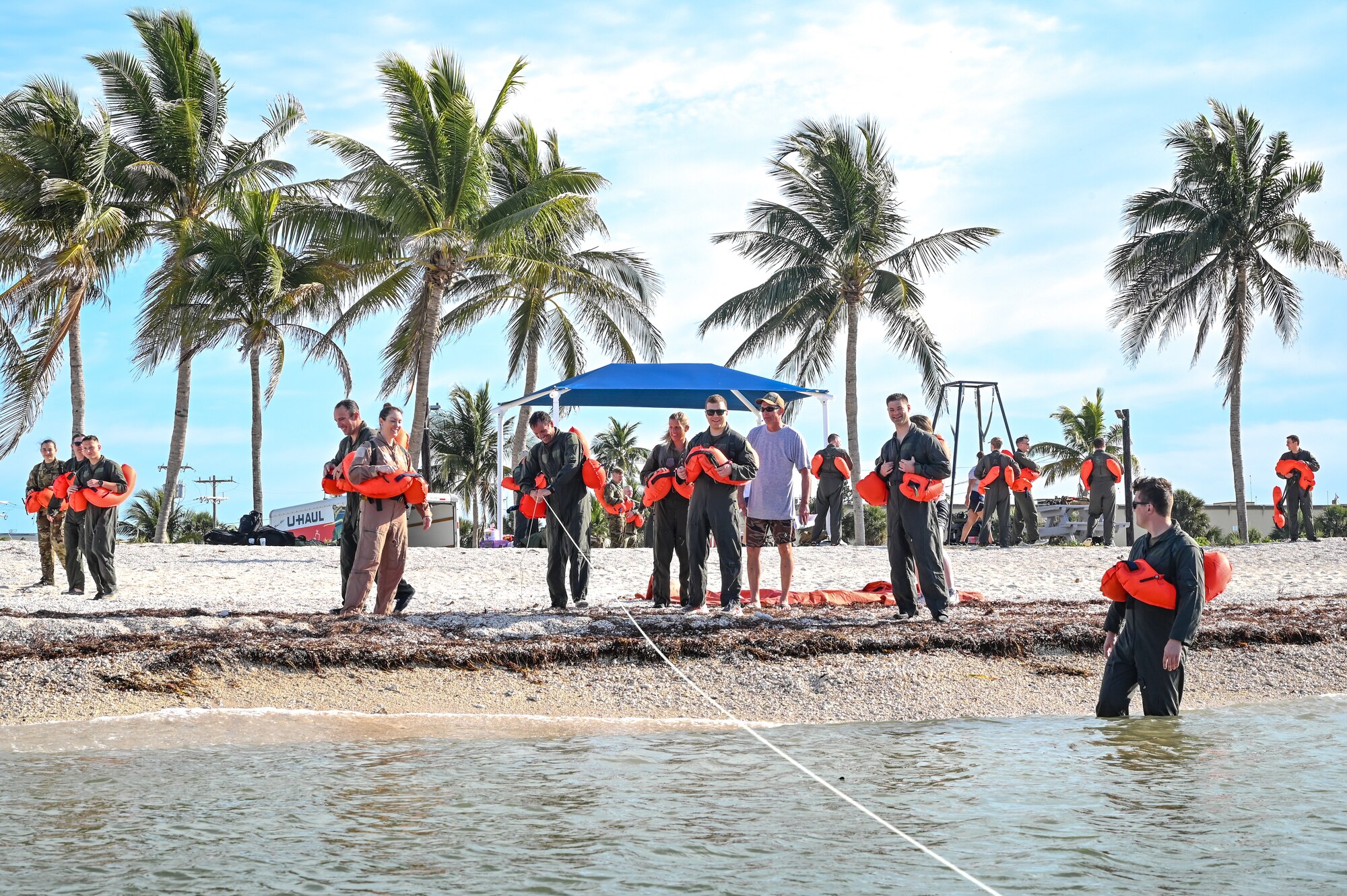 Reserve Citizen Airmen assigned to the 910th Airlift Wing participated in water survival training on April 19, 2023, at Naval Air Station Key West, Florida.