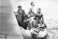 Famous CG pilot Richard Burke lands his PH Hall Flying Boat to rescue German survivors of the sunken U-701.  Burke saved them off the coast of North Carolina after an Army Air Corps plane sank their u-boat.