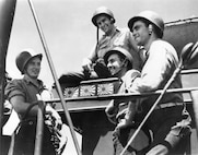 Coast Guardsmen Aboard an LST in the Pacific