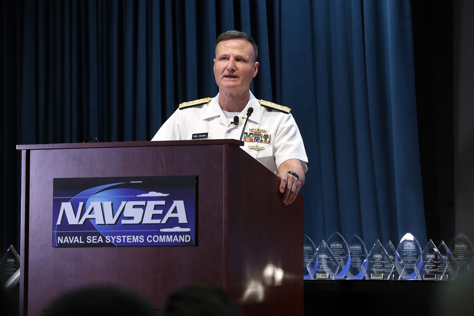 Washington, DC (May 4, 2023) - - NAVSEA FY22 Excellence Awards Ceremony hosted by Vice Admiral Bill Galinis, Commander, Naval Sea Systems Command (NAVSEA) and held in the Humphreys Auditorium at the Washington Navy Yard.